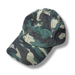 Kbethos Vintage‎ Hat Cap Camo Distressed Green Adjustable Womens